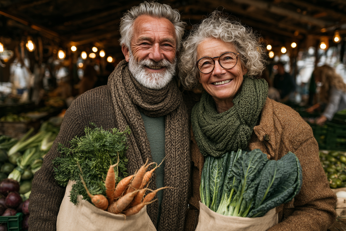 Люди старшого віку за здоровою їжею